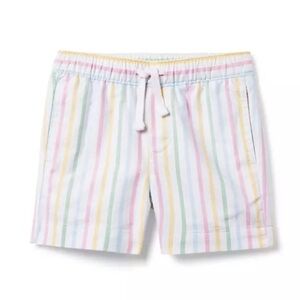 Janie and Jack Pastel Striped Oxford Pull-On Toddler Short Sie 18-24
